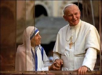 Teréz anya II. János Pál pápával